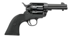 Pietta PFI9ALLOYAS312CB Alloy 9mm Luger 6 Shot 3.50" Matte Black Alloy Steel Barrel & Frame, Black Checkered Grip