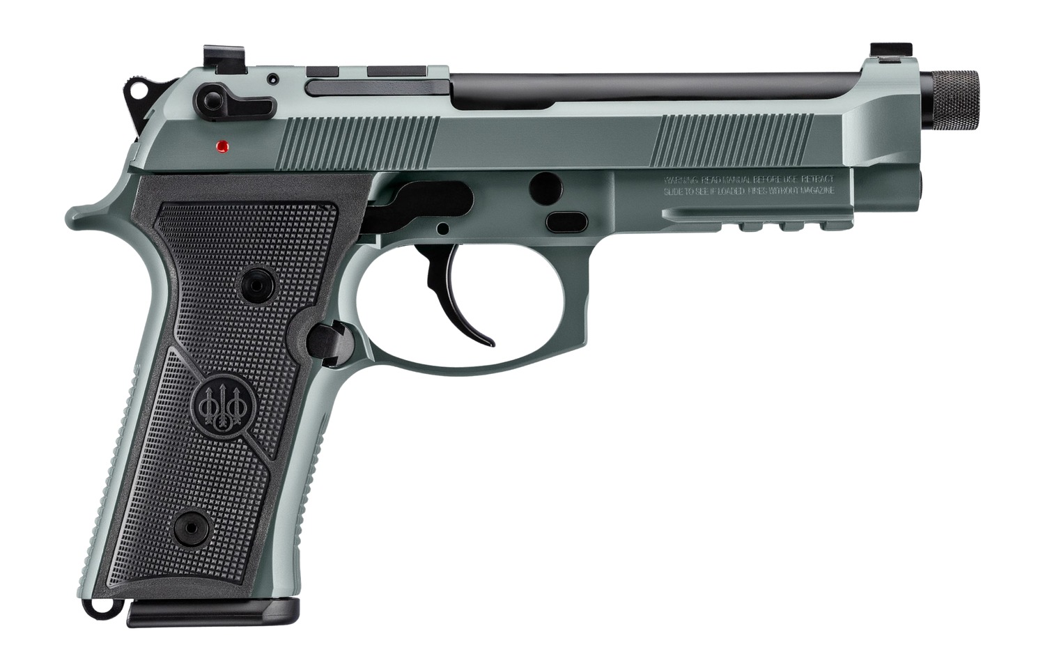 Beretta USA JS92M9A4GLUN15 M9A4 Overlanding Full Size Frame 9mm Luger 15+1 5.10" Black Threaded Barrel, Lunar Cerakote Steel Optic Ready/Serrated Slide, Lunar Cerakote Aluminum Frame w/Beavertail & Pi