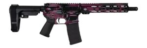Shark Coast Tactical SCC07053ANBCHY-P Anime-15 5.56 NATO 30+1 10.50" Black Nitride Threaded Barrel, Black Cherry Cerakote Aluminum Receiver w/Picatinny Rail, Polymer SB Tactical SBA3 Brace, Magpul MOE