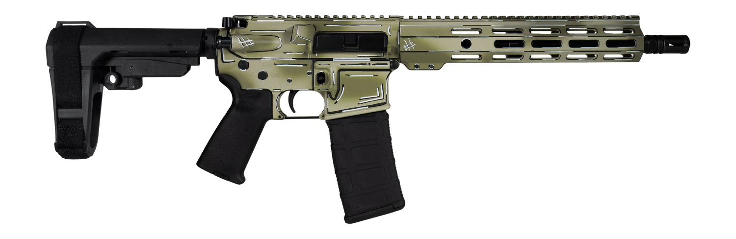 Shark Coast Tactical SCC07107ANOD-P Anime-15 5.56 NATO 30+1 10.50" Black Nitride Threaded Barrel, Aluminum Receiver w/Picatinny Rail, M-LOK Handguard, Polymer SB Tactical SBA3 Brace, Magpul MOE Grip,
