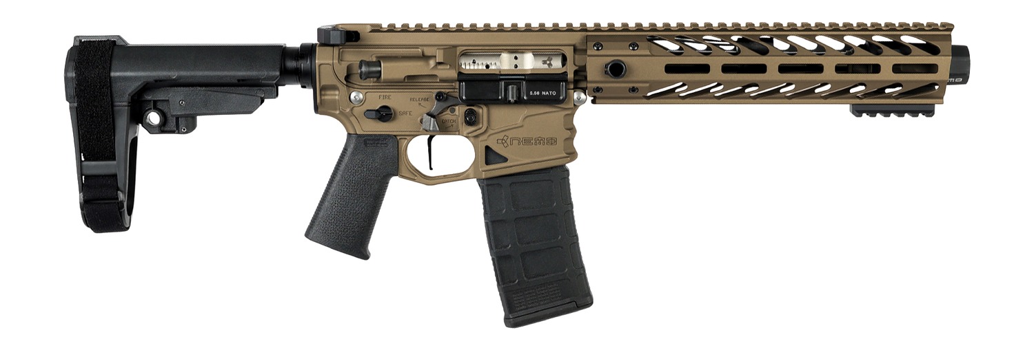 Nemo Arms BL-556-8P Battle-Light 5.56 NATO 30+1 8" Black Threaded Barrel, Burnt Bronze Aluminum Receiver w/Picatinny Rail, M-LOK Handguard, Black Polymer SB Tactical SBA3 Brace, Magpul MOE Grip, Ambi