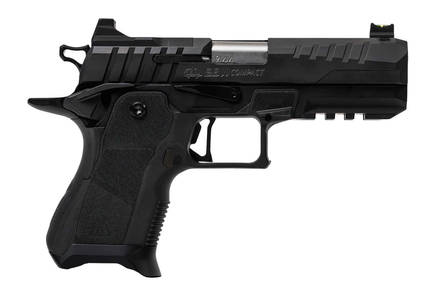Oa Defense  2311 Pro Compact 9mm Luger 15+1 4.25" DLC Black Steel Optic Ready/Serrated Slide, Black Aluminum Frame w/Picatinny Rail, Black Polymer Grip, Ambidextrous