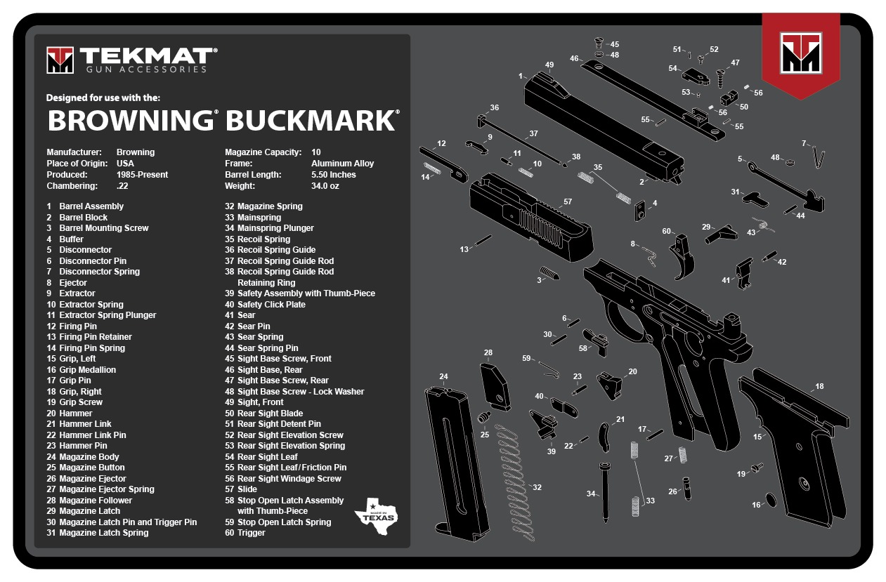 TEKMAT TEK-R17-BROWNING-BM 17X11 BRN BUCKMARK