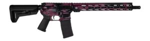 Shark Coast Tactical SCC02119ABKCH Anime-15  5.56 NATO 30+1 16" Black Nitride Threaded Barrel, Black Cherry Cerakote Aluminum Receiver w/Picatinny Rail, M-LOK Handguard, Magpul Collapsible Black Polym