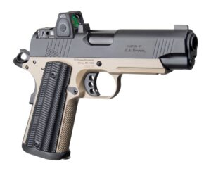 Ed Brown  Special Forces Commander SOCOM w/Optic 45 ACP 7+1 4.25" Black Nitride Barrel, Black Gen4 Stainless Steel Serrated w/Optic Slide, Flat Dark Earth Gen4 Stainless Steel Frame w/Accessory Rail,