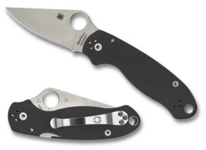 Spyderco C223GP Para 3  2.95" Folding Clip Point Plain Satin CPM S45VN SS Blade/ Black G10 Handle Includes Pocket Clip