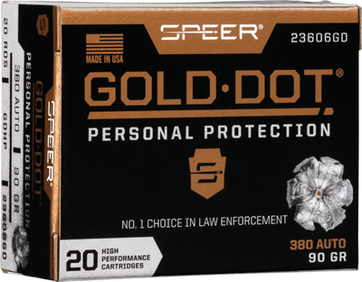 SPEER GOLD DOT 380 ACP - 90GR GDHP 20RD 10BX/CS