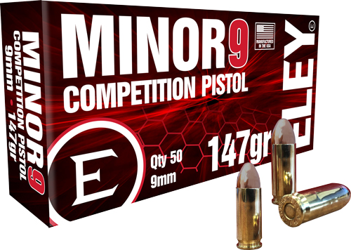 ELEY MINOR 9 COMPETITION 9MM - 147GR FMJ 50RD 20BX/CS