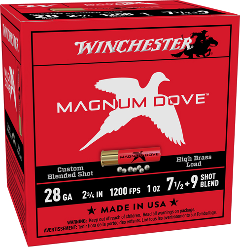 WINCHESTER MAGNUM DOVE 28GA - 2.75" 1OZ #7.5&9 25RD 10BX/CS