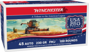 WINCHESTER USA 45 ACP 230GR - FMJ-RN 100RD 250TH ANV 5BX/CS