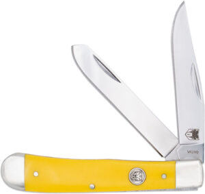 COBRATEC TRAPPER TWO BLADE - G-10 YELLOW DELRIN/SS SLIP JNT