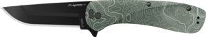 OUTDOOR EDGE RAZOR VX1 3" FLDR - GREEN TOPO ALUM SPRING ASSIST
