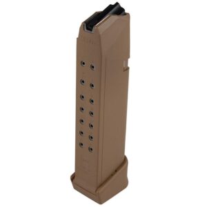Glock Factory Magazine G17 G17L G19 G19X G26 G34 9mm Luger Coyote 19/rd Bulk