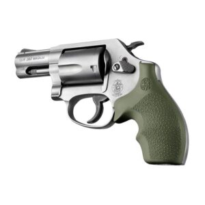 Hogue Overmolded Rubber Bantam Grip S&W Round Butt J-Frame Revolvers OD Green