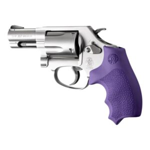 Hogue Overmolded Rubber Bantam Grip Closed Backstrap S&W Round Butt J-Frame Revolvers Purple