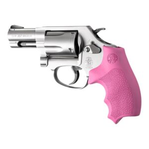 Hogue Overmolded Rubber Bantam Grip Closed Backstrap S&W Round Butt J-Frame Revolvers Pink