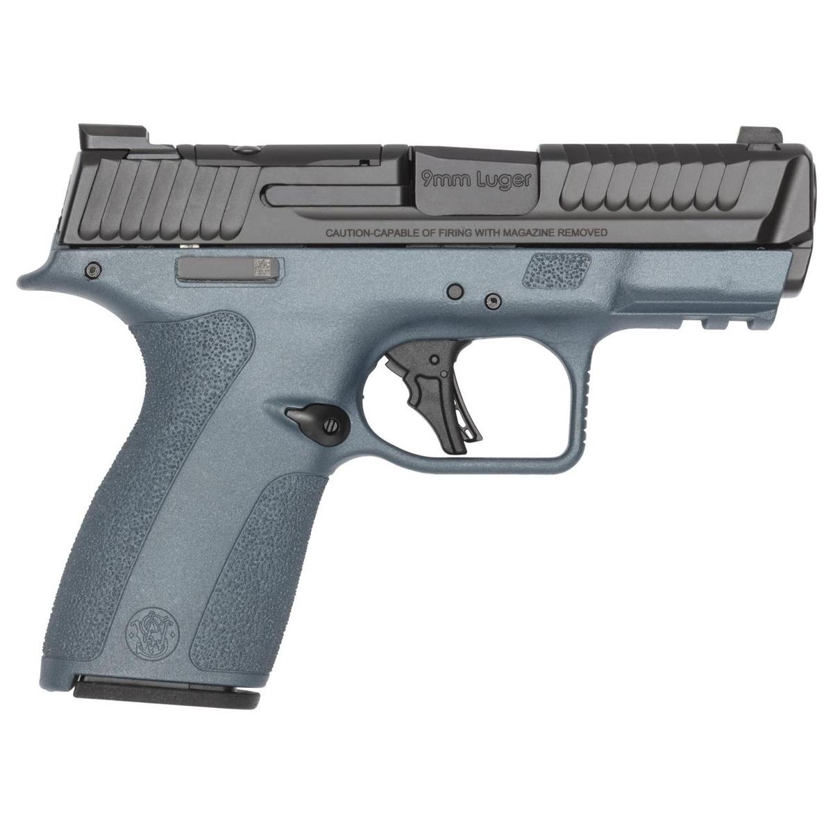 S&W Shield-X Blue Titanium Handgun 9mm Luger 13(1)&15(1)rd Magazines 3.6" Barrel Thumb Safety