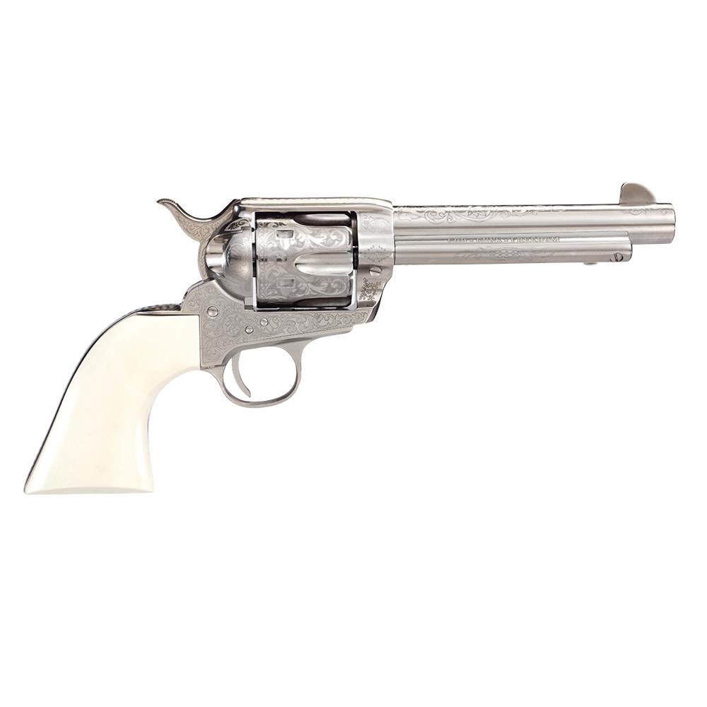 Taylors & Company 1873 Outlaw Legacy Nickel Engraved Handgun .357 Mag 6rd Capacity 5.5" Barrel Ivory Grips